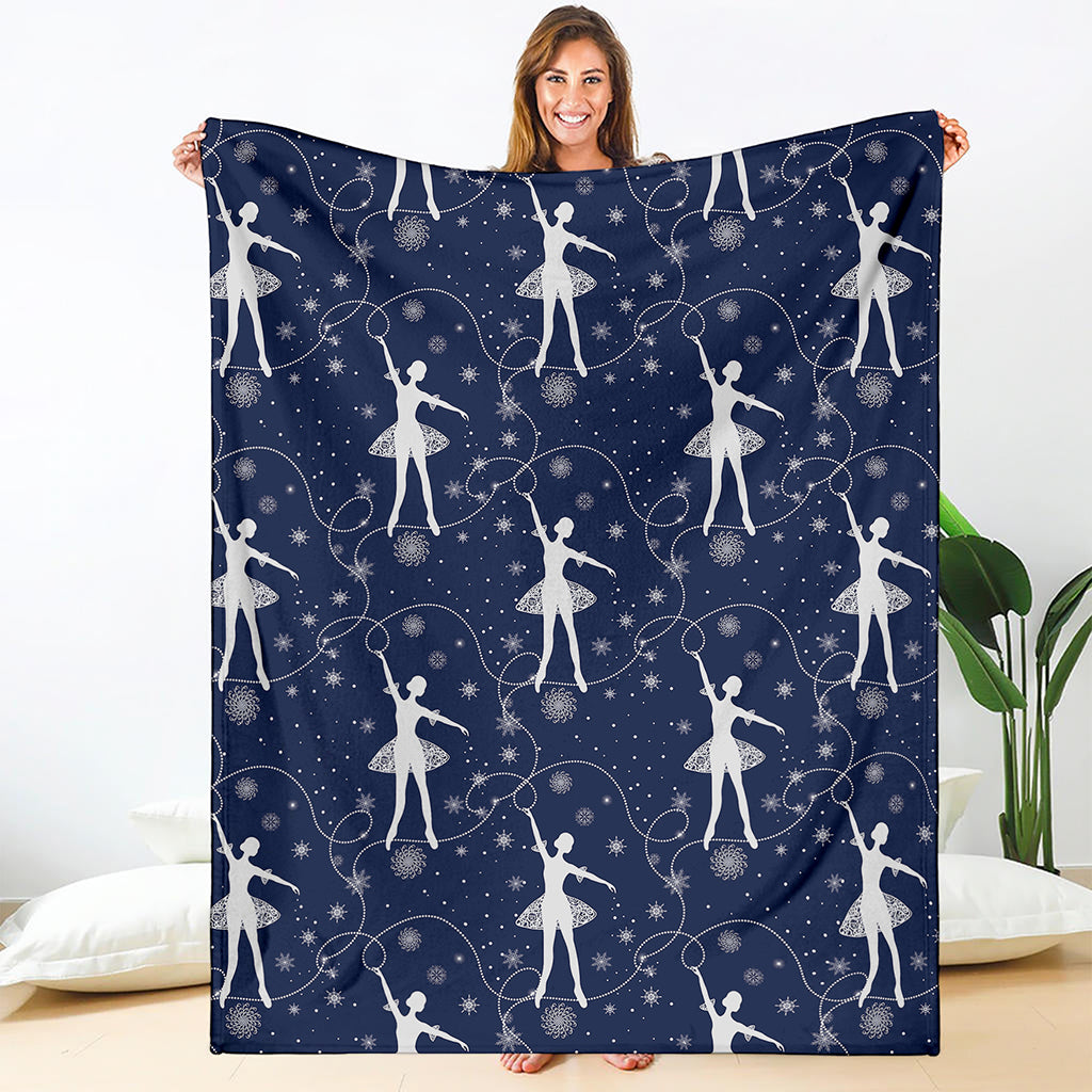 Snowflake Ballet Pattern Print Blanket