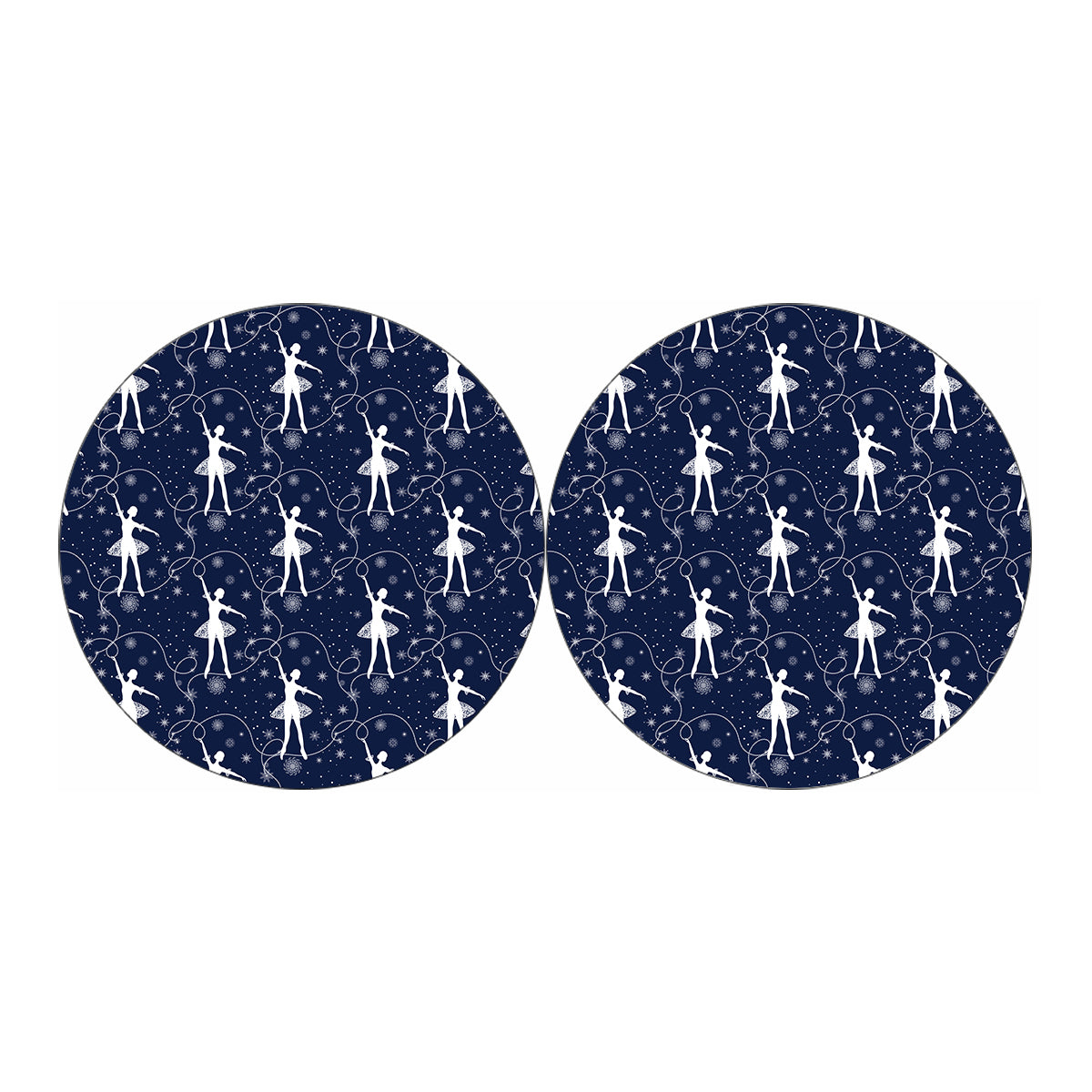 Snowflake Ballet Pattern Print Car Coasters