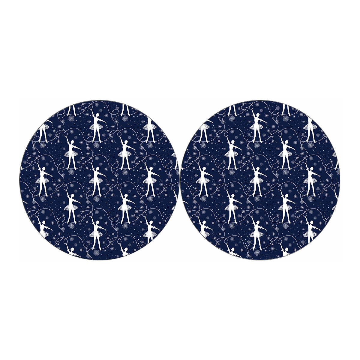 Snowflake Ballet Pattern Print Car Coasters