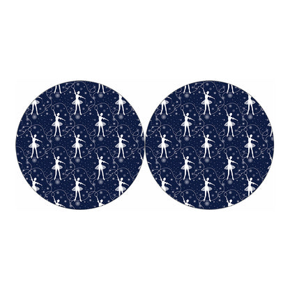 Snowflake Ballet Pattern Print Car Coasters