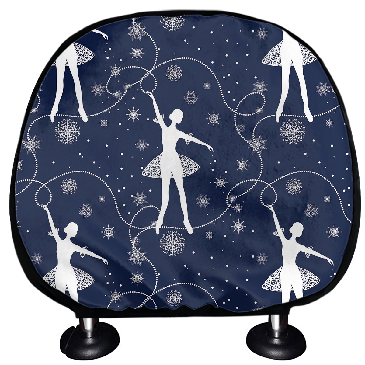 Snowflake Ballet Pattern Print Car Headrest Covers