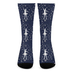 Snowflake Ballet Pattern Print Crew Socks