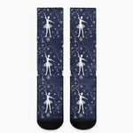 Snowflake Ballet Pattern Print Crew Socks