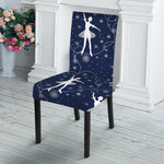 Snowflake Ballet Pattern Print Dining Chair Slipcover