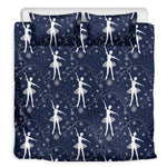 Snowflake Ballet Pattern Print Duvet Cover Bedding Set