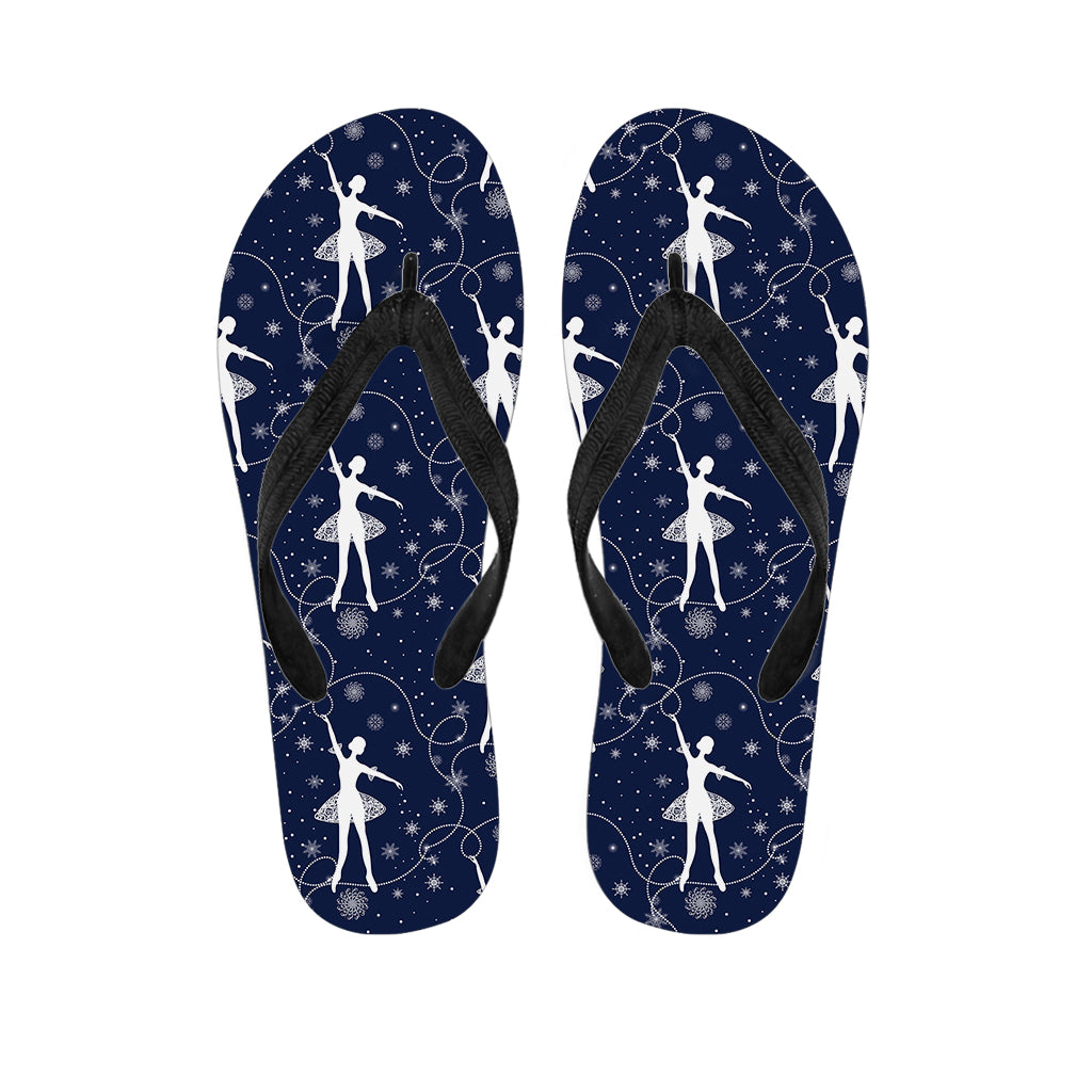 Snowflake Ballet Pattern Print Flip Flops