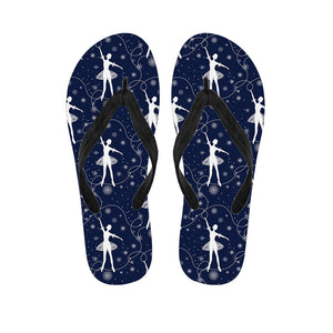 Snowflake Ballet Pattern Print Flip Flops