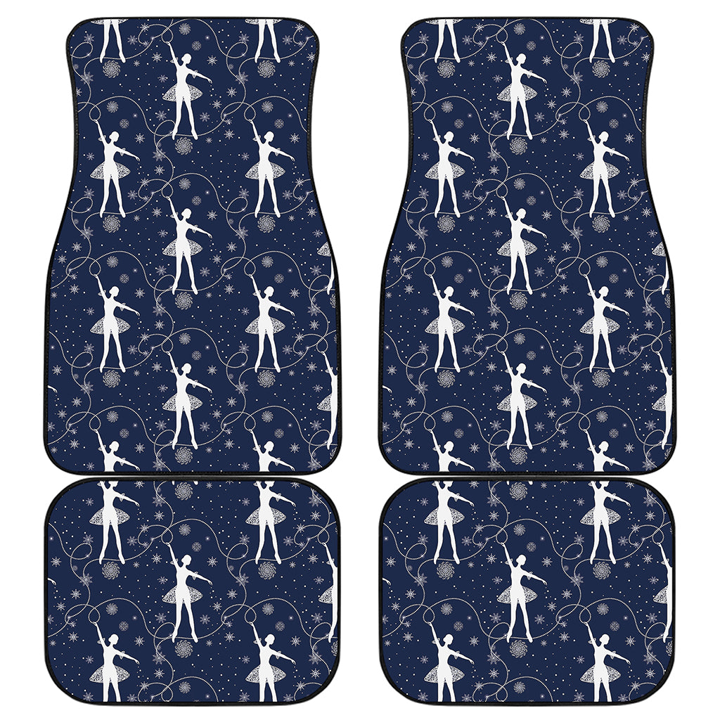 Snowflake Ballet Pattern Print Front and Back Car Floor Mats