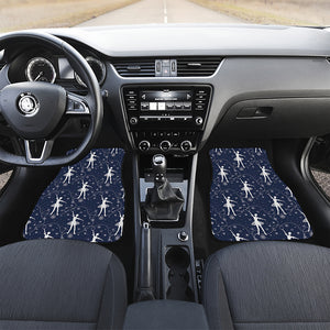 Snowflake Ballet Pattern Print Front and Back Car Floor Mats