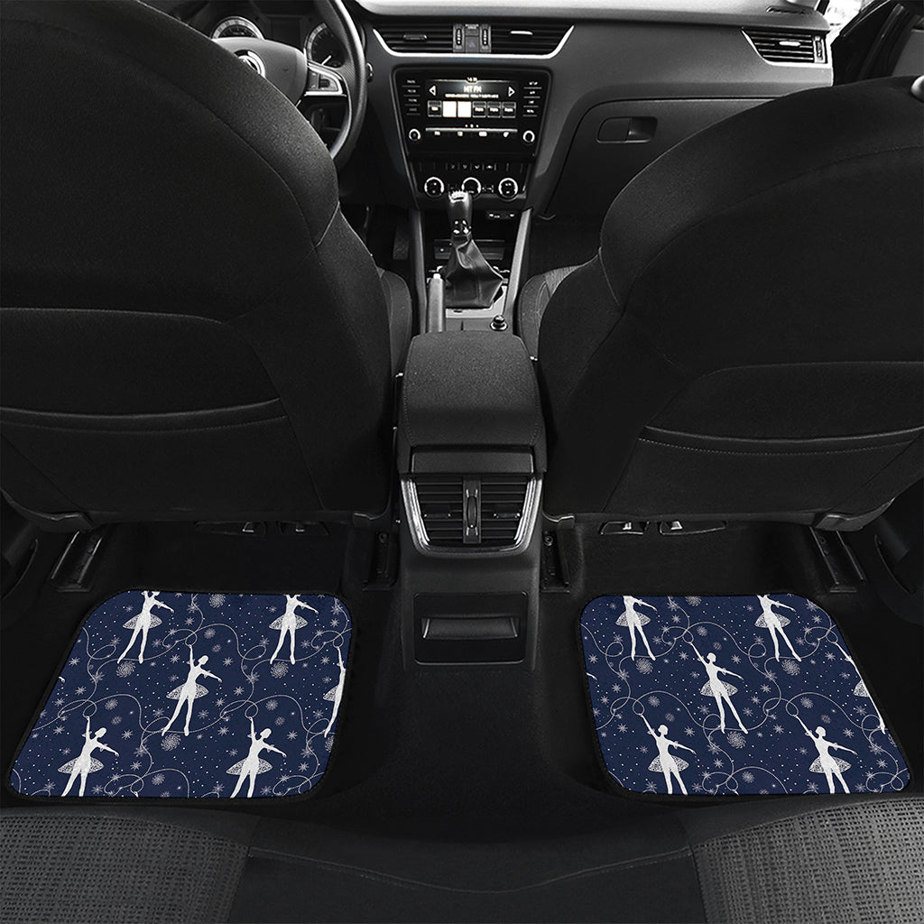 Snowflake Ballet Pattern Print Front and Back Car Floor Mats