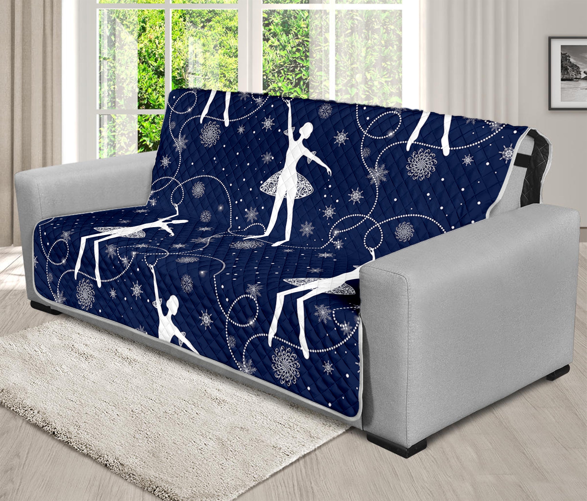 Snowflake Ballet Pattern Print Futon Protector