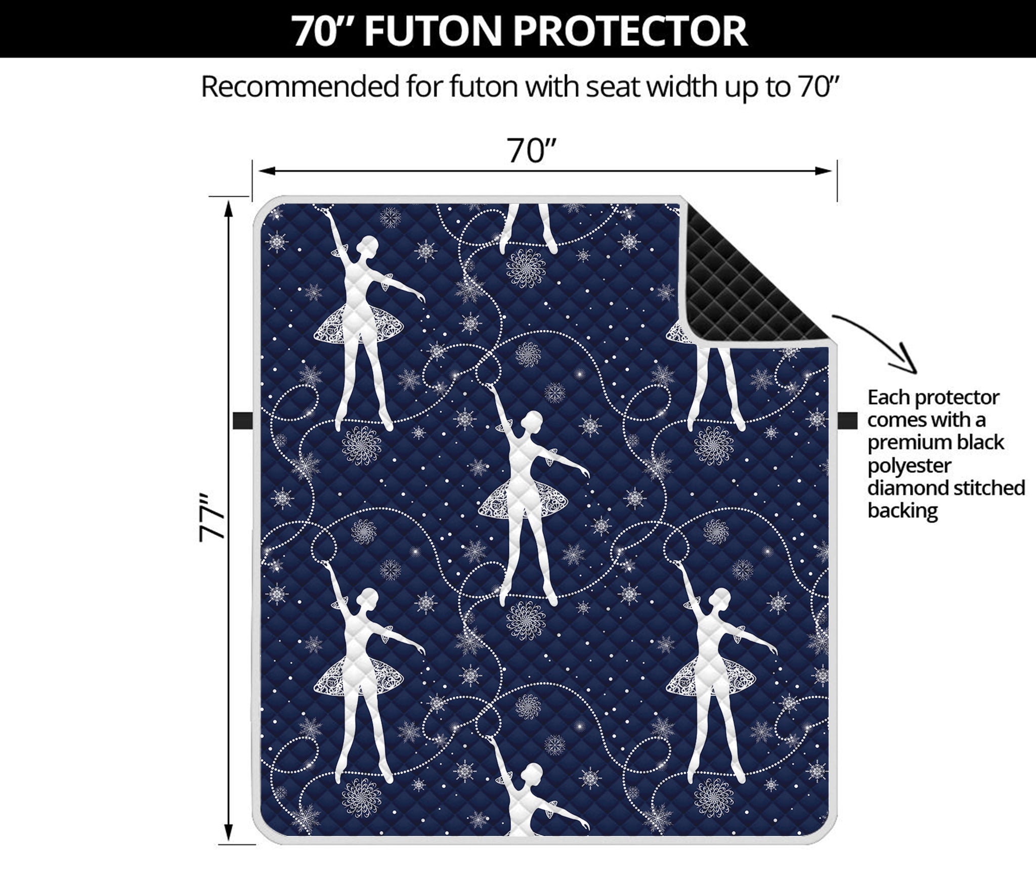 Snowflake Ballet Pattern Print Futon Protector