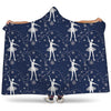 Snowflake Ballet Pattern Print Hooded Blanket