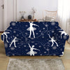 Snowflake Ballet Pattern Print Loveseat Slipcover