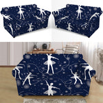 Snowflake Ballet Pattern Print Loveseat Slipcover