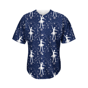 Snowflake Ballet Pattern Print Men's Baseball Jersey