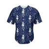 Snowflake Ballet Pattern Print Men's Baseball Jersey