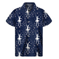 Snowflake Ballet Pattern Print Men's Short Sleeve Shirt