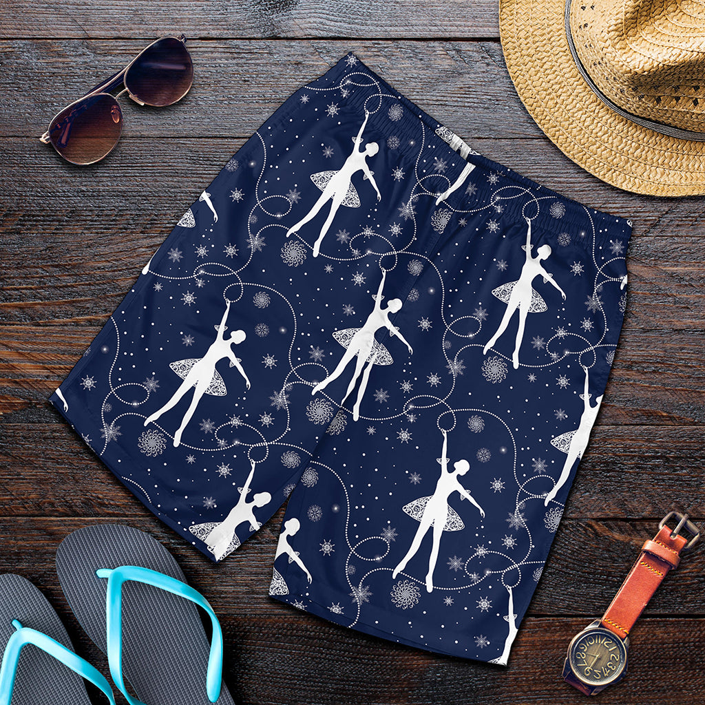 Snowflake Ballet Pattern Print Men's Shorts