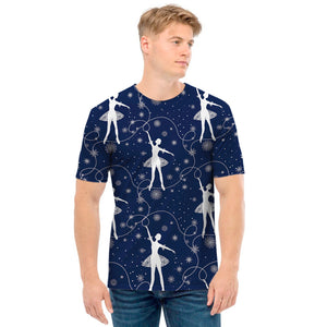 Snowflake Ballet Pattern Print Men's T-Shirt