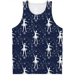 Snowflake Ballet Pattern Print Men's Tank Top