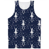 Snowflake Ballet Pattern Print Men's Tank Top