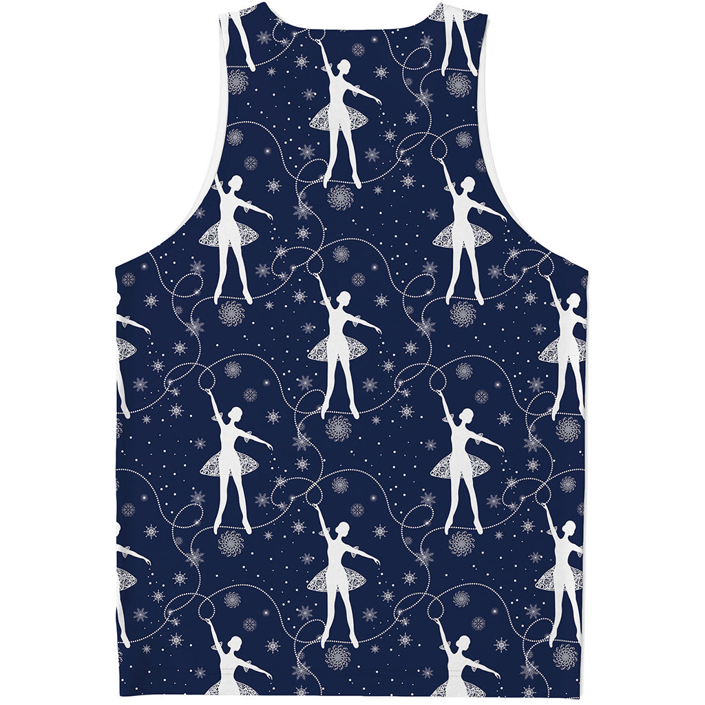 Snowflake Ballet Pattern Print Men's Tank Top