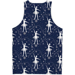 Snowflake Ballet Pattern Print Men's Tank Top