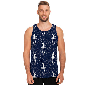 Snowflake Ballet Pattern Print Men's Tank Top