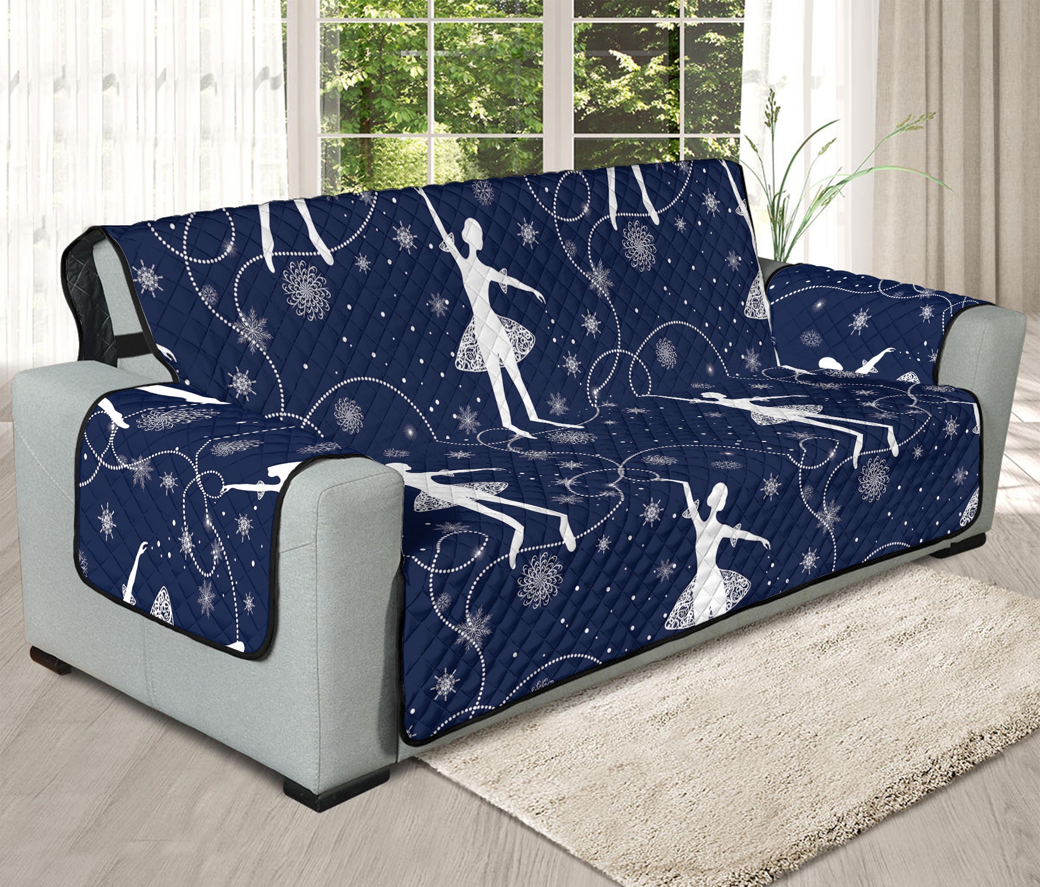 Snowflake Ballet Pattern Print Oversized Sofa Protector