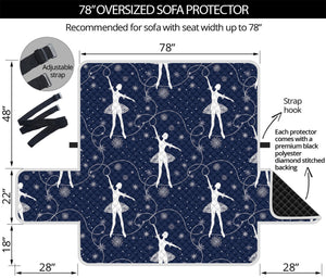 Snowflake Ballet Pattern Print Oversized Sofa Protector