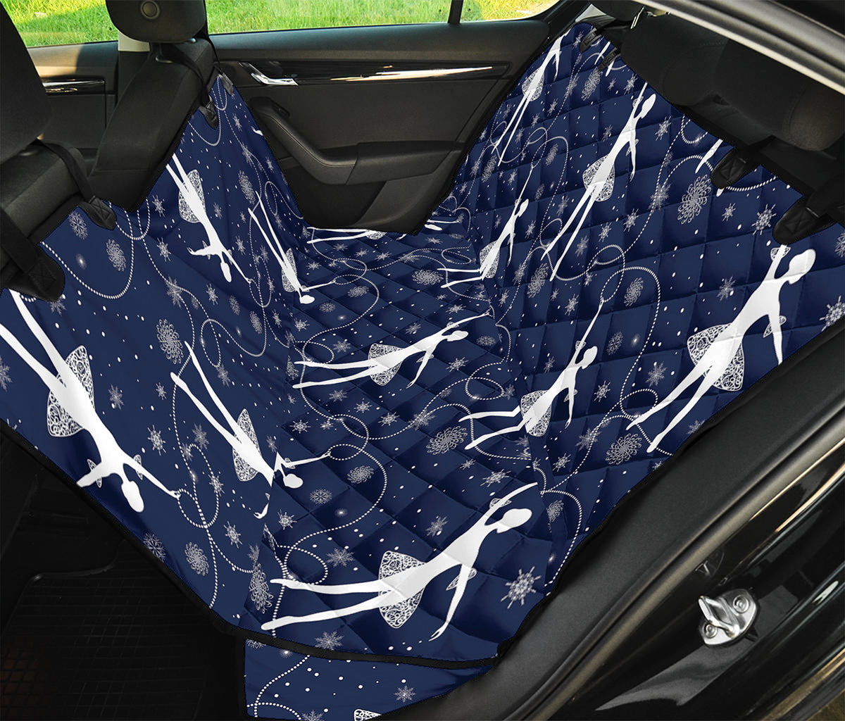 Snowflake Ballet Pattern Print Pet Car Back Seat Cover