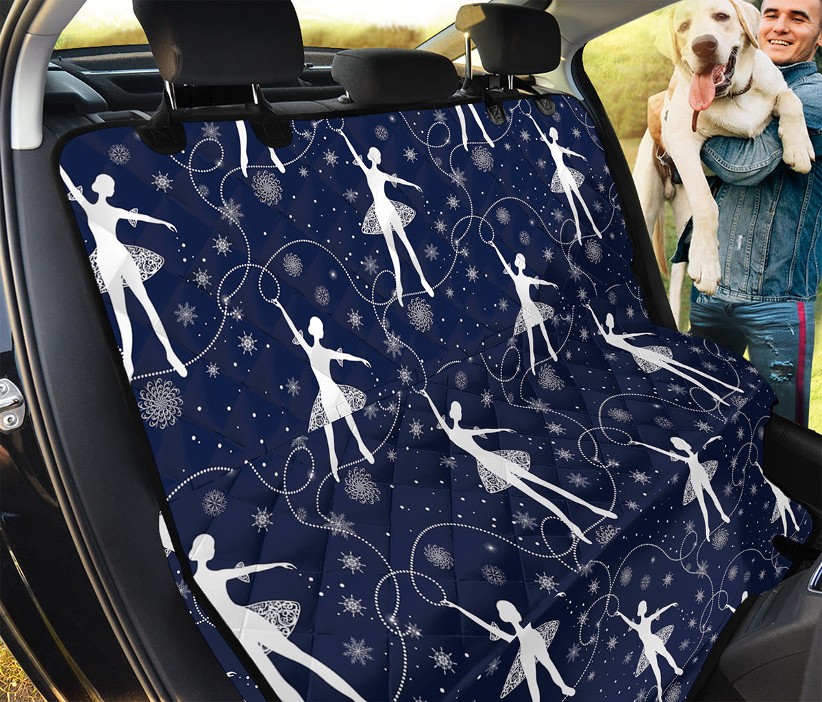 Snowflake Ballet Pattern Print Pet Car Back Seat Cover