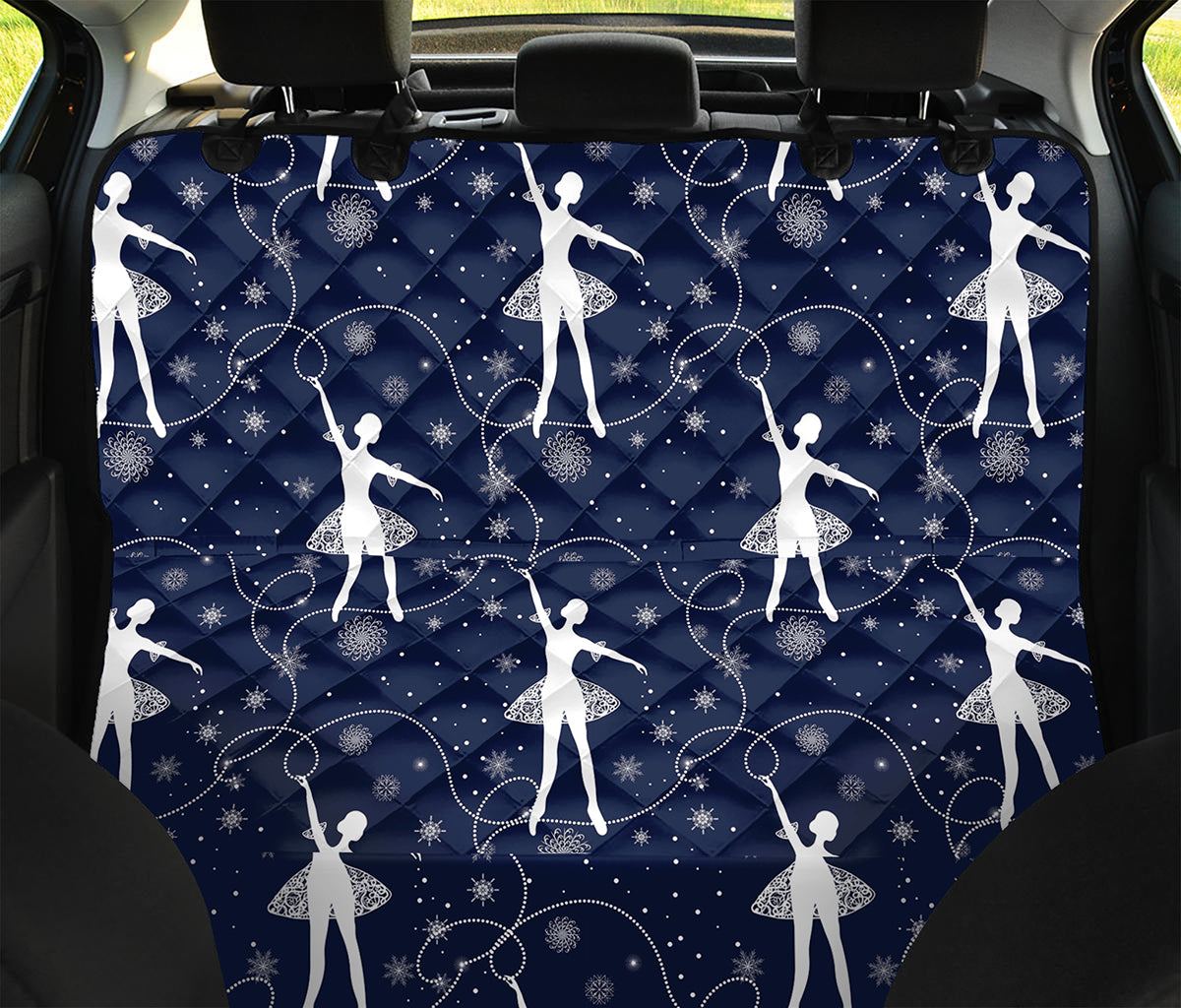 Snowflake Ballet Pattern Print Pet Car Back Seat Cover