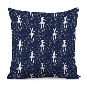 Snowflake Ballet Pattern Print Pillow Cover