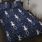 Snowflake Ballet Pattern Print Quilt Bed Set