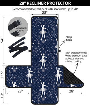 Snowflake Ballet Pattern Print Recliner Protector