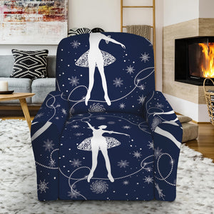 Snowflake Ballet Pattern Print Recliner Slipcover