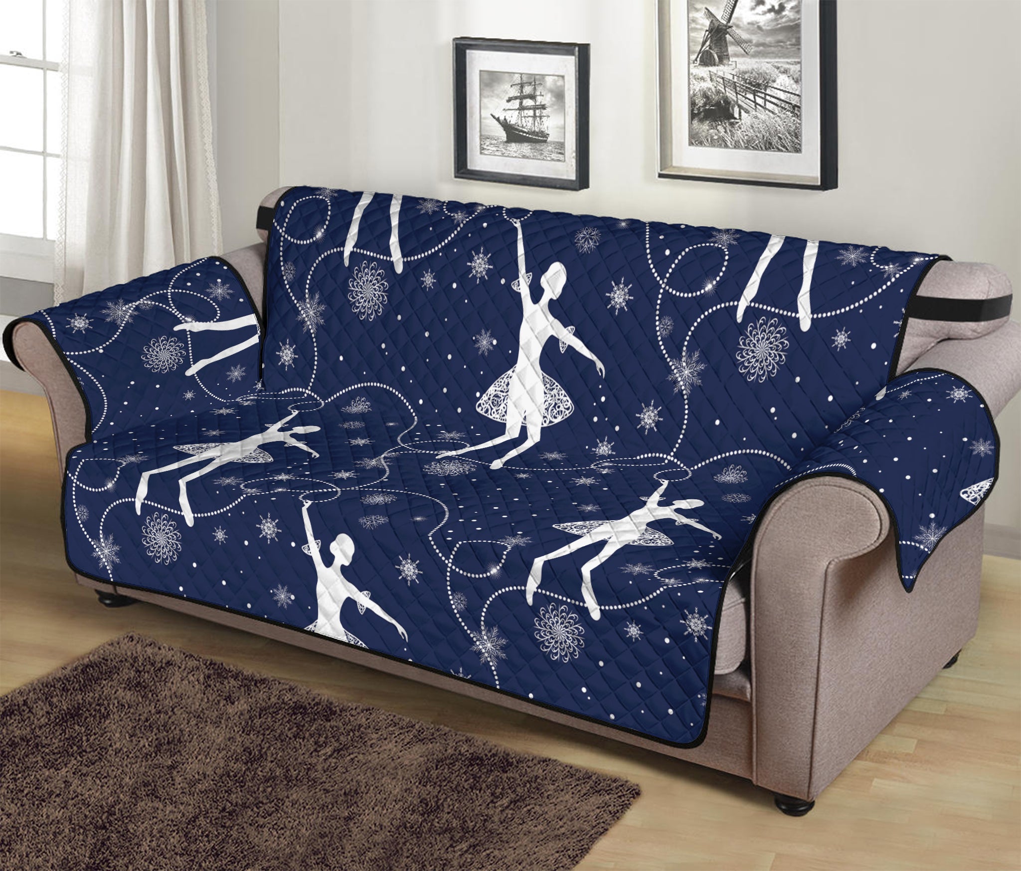 Snowflake Ballet Pattern Print Sofa Protector