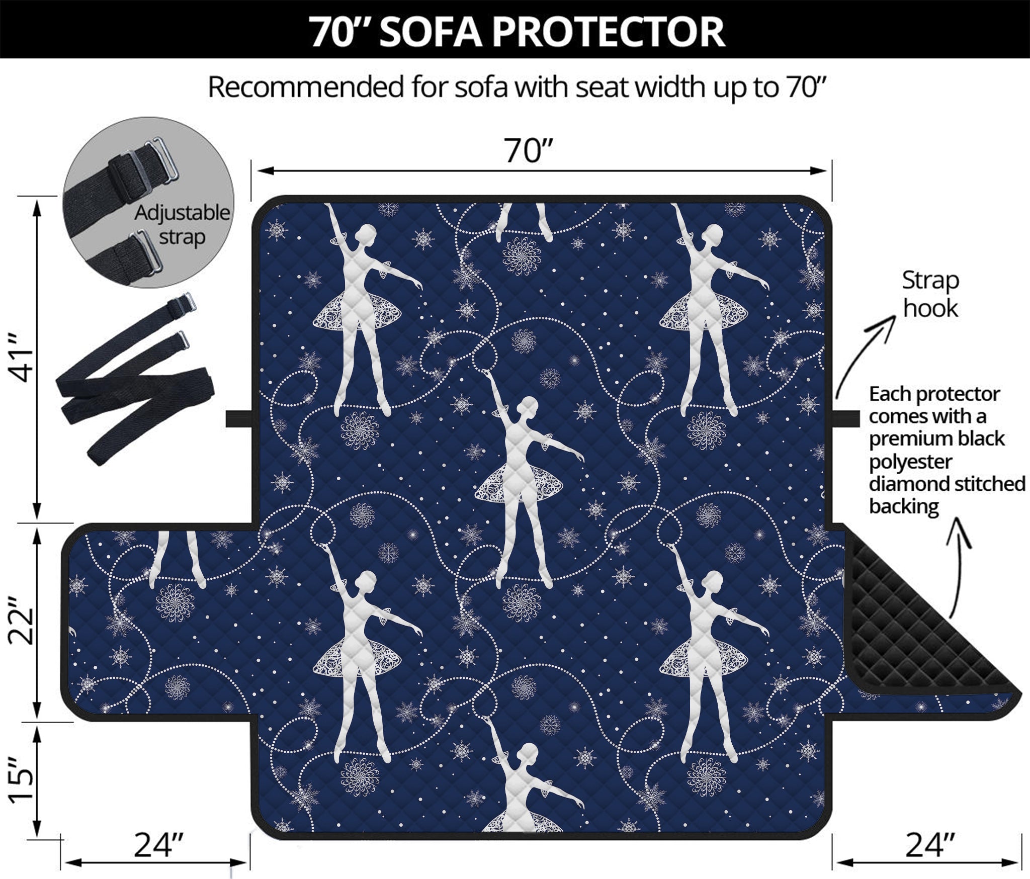 Snowflake Ballet Pattern Print Sofa Protector