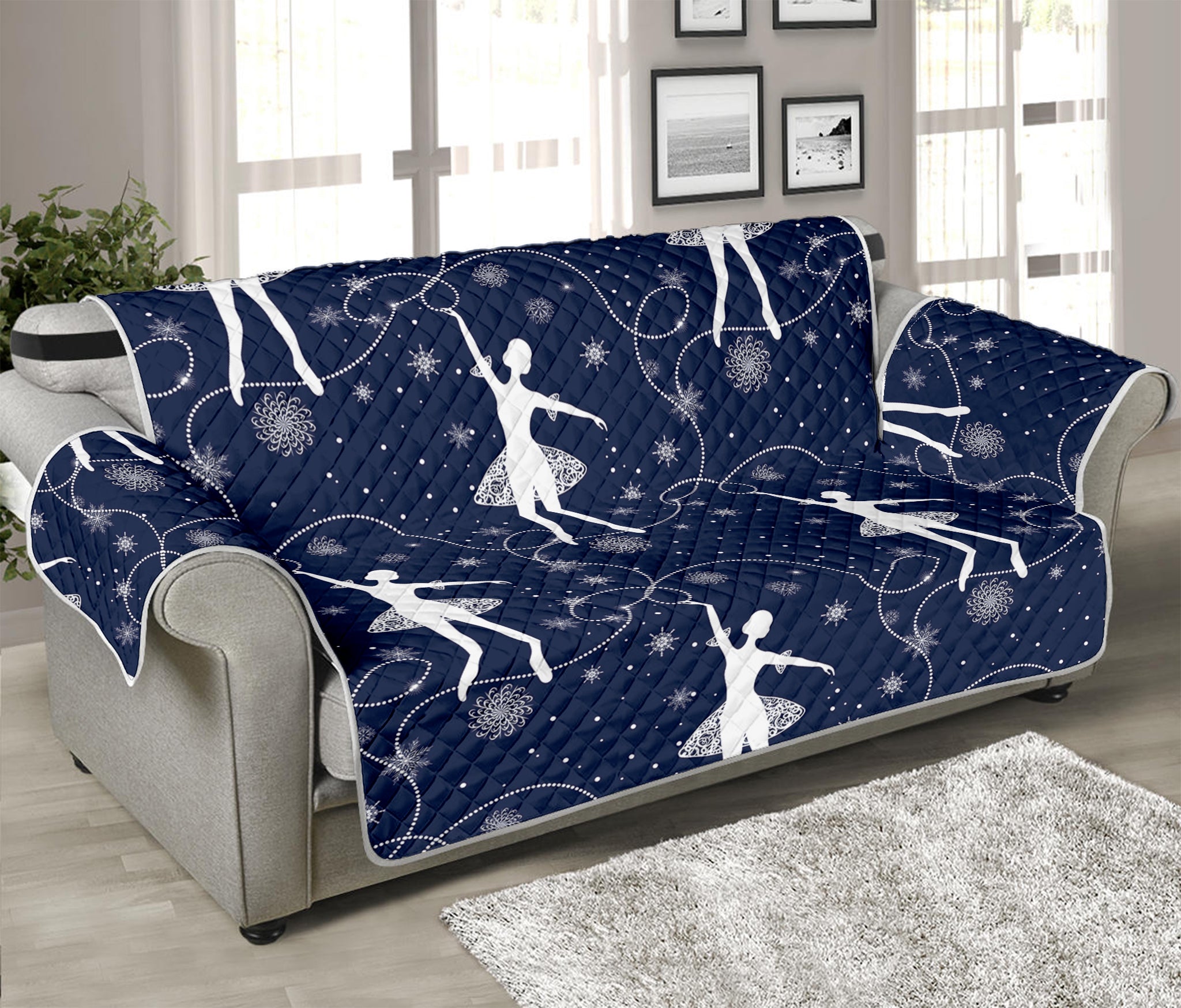 Snowflake Ballet Pattern Print Sofa Protector