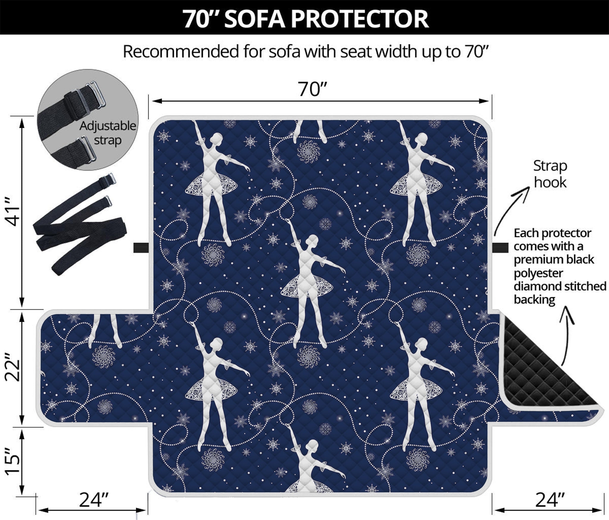 Snowflake Ballet Pattern Print Sofa Protector