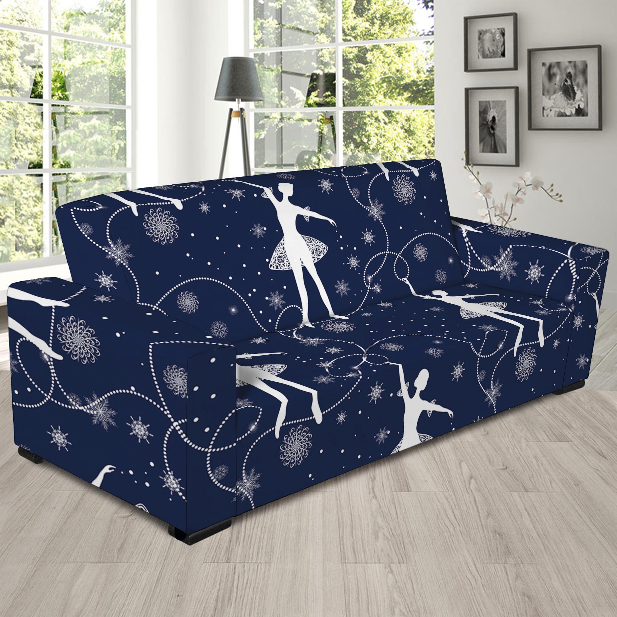 Snowflake Ballet Pattern Print Sofa Slipcover