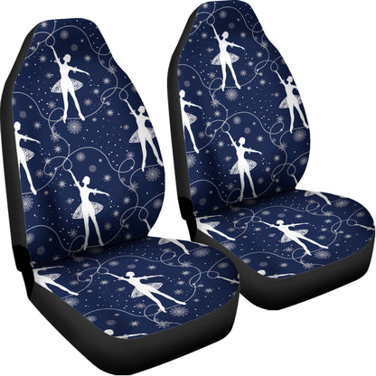 Snowflake Ballet Pattern Print Universal Fit Car Seat Covers