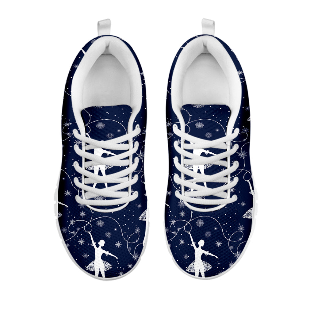 Snowflake Ballet Pattern Print White Sneakers