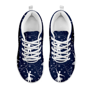 Snowflake Ballet Pattern Print White Sneakers