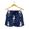 Snowflake Ballet Pattern Print Women's Shorts