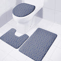 Snowflakes Knitted Pattern Print 3 Piece Bath Mat Set