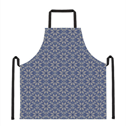 Snowflakes Knitted Pattern Print Apron