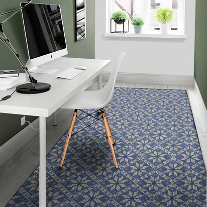 Snowflakes Knitted Pattern Print Area Rug